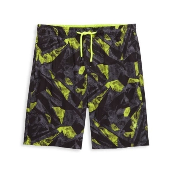 SPYDER Boy’s Abstract-Print Swim Shorts size 7/8 - Picture 1 of 2
